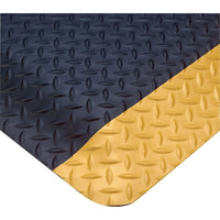 Wearwell 1" SMART Diamond-Plate No. 497, 3' x 5', Black/Yellow-Diamond plate surface with a 100% recycled urethane composite sponge base