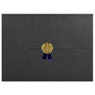 St. James Document/Certificate Holders - Gold Award Seal with Blue Ribbon - Black - 5 Pack-Add ceremony, elegance and sincerity to the act of giving recognition