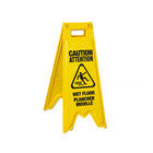 Vileda "Caution Wet Floor" Floor Sign - English/French - 28-1/2" x 9" x 13" - Yellow-"Caution Wet Floor"