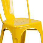 Flash Furniture Commercial Grade Metal Indoor-Outdoor Stackable Chair - Yellow-Yellow Powder Coated Frame Finish