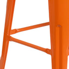 Flash Furniture 30" High Backless Orange Metal Barstool with Square Wood Seat-Stack Quantity: 4-8