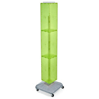Azar Displays 8" x 8" x 60"Interlocking Pegboard Display with Wheels, Green (703390-GRE)-Works great with Azar's line of hooks and accessories