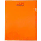 JAM Paper Plastic Sleeves, 9" x 11 1/2", Orange, 12 Pack-Capacity: 200 sheets
