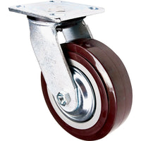 Kleton Caster, Swivel, 6" (152.4 Mm), Polyurethane, 850 Lbs. (385 Kg.) - 4 Pack-Bolt Hole Size 3/8" (9.52 mm)