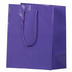 JAM Paper Glossy Gift Bags with Rope Handles - Medium - 8" x 10" - Purple - 3 Pack-Quantity: 3 per Pack, Sturdy construction allows for you to fold and reuse bags later.