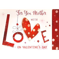 Rosedale Gold Greeting Cards/Envelopes - Happy Valentine's Day Mother - 5-1/2" x 8" - 6 Pack-Printed on premium uncoated card stock