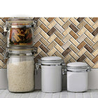 CTG Brands Herringbone Wall Tile, 10" x 10", Brown Stone, 6 Pack-Easy DIY: simply peel off the backing and stick the self-adhesive backsplash tiles onto the desired spot without extra glue, no grout, no mess and no special tools or experience required