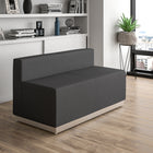 Flash Furniture HERCULES Alon Series Black Leather Loveseat with Brushed Stainless Steel Base-Black LeatherSoft Upholstery
