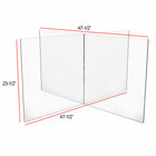 Eddie's Acyrlic 4-Way Divider Sneeze Guard - 47.50"L x 47.50"W x 23.50"H - Clear-47-1/2" long x 47-1/2" wide x 23-1/2" high