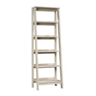 Sauder Trestle 5-Shelf Bookcase - 71.14" H - Chalked Chestnut (424122)-Ladder - Chalked Chestnut - Engineered Wood