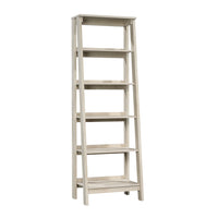 Sauder Trestle 5-Shelf Bookcase - 71.14" H - Chalked Chestnut (424122)-Ladder - Chalked Chestnut - Engineered Wood
