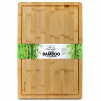 Heim Concept Premium Bamboo Large Cutting Board and Serving Tray Drip Groove-Brown, Bamboo