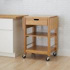 TRINITY Kitchen Cart with Drop Leafs, Bamboo (TBFLNA-1406)-Drop leafs are collapsible for easy storage