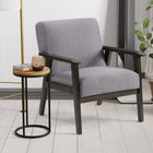 CorLiving LTS-100-C Greyson Wood Armchair in Light Grey-Low profile seat is ideal for small spaces