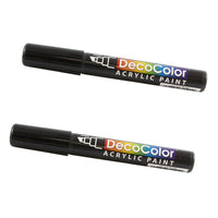 Marvy Uchida Chisel-Tip Acrylic Paint Marker - Black - 2 Pack-Quantity: 2 per pack