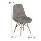 Flash Furniture Shaggy Dog Charcoal Grey Accent Chair-Protective Plastic Floor Glides