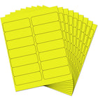JAM Paper Rectangular Shipping Address Labels - 1-1/3" x 4" - Neon Yellow - 126 Pack -Size: 1.33 x 4 Inches, Printer friendly labels are easy to create and customize