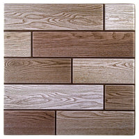 CTG Brands 3D Mixed Woodgrain Peel and Stick Wall Tiles, 11.8" x 11.8", Multicolor, 6 Pack-Measurement: each tile measures 11.8" x 11.8" in dimensions (approx. 5.8 square feet per carton)