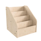 Flash Furniture Bright Beginnings Commercial Grade Modular Wooden Classroom 4 Tier Book Display Shelf - Natural-Resists Yellowing, Stains, and Scratches