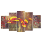 Designart Orange and Beige Flower Canvas Art, (PT141)-Print