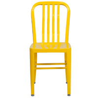 Flash Furniture Commercial Grade Metal Indoor-Outdoor Chair - Yellow-Set of 2 Industrial Modern Chairs