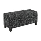 Cayman 2006-BK Storage Ottoman, Black Script Fabric-Contemporary scripted fabric