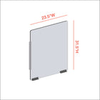 Mark Maker Modular Sneeze Guard Side - 1/4" Clear Acrylic with 23.5" W x 31.5" H panel - two 4" bottom rails - 18" living hinge-Made from 1/4” clear acrylic.