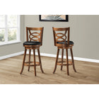 Monarch Specialties 1251 Barstool - Swivel/Dark Oak Bar Height - 2 Pack-Dark oak finish in solid wood
