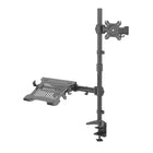 SHOPPINGALL Extra Tall Fully Adjustable Dual Monitor and Laptop Mount Stand with 31.5 inch Stand-up Pole for Laptop up to 17" Monitors up to 32" - SA-LH09L-Black-[UNIVERSAL COMPATIBILITY] Seamlessly accommodates a 13"-32" monitor and a 10"-17" laptop. Each robust arm holds up to 17.6lb/8kg and fits 75mm x 75mm or 100mm x 100mm VESA mountable devices.