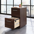 Sauder Affirm 2-Drawer Mobile Pedestal - Noble Elm-Interlocking safety mechanism allows only one drawer open at a time