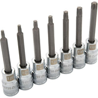 Dynamic Tools 1/2" Drive 7 Piece Long, Torx Socket Set, T20 - T50-Contains: T20, T25, T27, T30, T40, T45, T50
