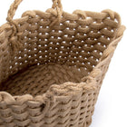 Truu Design Chunky Braided Jute Storage Basket, 11.75 x 11.75 inches, Beige-Feature: ergonomic handles embedded into the storage basket for easy and effortless portability. the style and nature of the material allows you to use it as a picnic basket