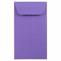 JAM Paper #6 Coin Business Coloured Envelopes - 3.375" x 6" - Violet Purple Recycled - 50 Pack-Colour: Purple Coin Envelopes