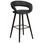 Flash Furniture Brynn Series 29" High Contemporary Cappuccino Wood Barstool - Black Vinyl-Contemporary Style Stool