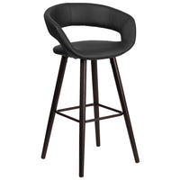 Flash Furniture Brynn Series 29" High Contemporary Cappuccino Wood Barstool - Black Vinyl-Contemporary Style Stool