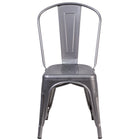 Flash Furniture Clear Coated Metal Indoor Stackable Chairs - 4 Pack-Set of 4 Stackable Bistro Style Chairs