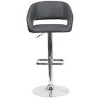 Flash Furniture Contemporary Grey Vinyl Adjustable Height Barstool with Rounded Mid-Back & Chrome Base-Contemporary Style Stool
