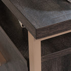 Sauder 60"W Walter Heights L-Desk - Blade Walnut-Cubbyhole storage for desk essentials and office supplies