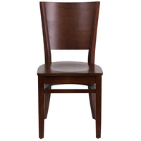 Flash Furniture Lacey Series Solid Back Wood Restaurant Chair - Walnut-Wood Dining Chair