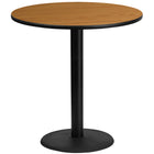 Flash Furniture 42'' Round Laminate Table Top, Natural with 24'' Round Bar-Height Table Base (XURD42NTTR24B)-Bar Height Hospitality Table