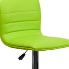 Flash Furniture Contemporary Green Vinyl Adjustable Height Barstool with Horizontal Stitch Back & Chrome Base-Swivel Seat