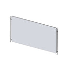 Mark Maker Rod Sneeze Guard - 42" W x 23.5" H panel 1/4" Clear Acrylic and 24" high aluminum rod set - no pass through-Optimal social distancing between two groups of people