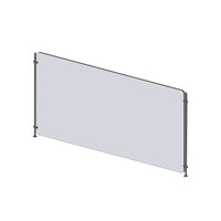 Mark Maker Rod Sneeze Guard - 42" W x 23.5" H panel 1/4" Clear Acrylic and 24" high aluminum rod set - no pass through-Optimal social distancing between two groups of people