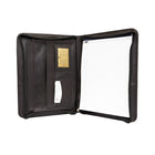 Ashlin Copperfield Zippered Portfolio. Inside Gusseted Pocket. Holds 8.5 x 11 Inches, Black-Includes a letter sized notepad 8.5 x 11 inch