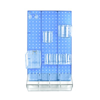 Azar 12-Piece Pegboard Wall Organizer Kit with One Panel and Accessory Assortment - Blue-Sold in Multiples of: 1