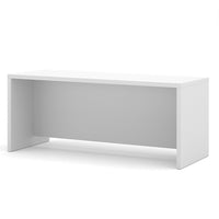Pro-Linea Executive Desk, White-Durable 1.5" commercial grade work surface with melamine finish that resists scratches, stains and wears. Deluxe thick PVC edge. This unit meets or exceeds ANSI/BIFMA performance standards.