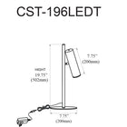 Dainolite Constance Modern Table Lamp - Satin Chrome with Frosted Acrylic Diffuser - 6 W-6ft Cord provides ample reach