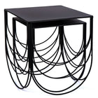 Truu Design Scallop Nesting Side Table, 18 x 15.5 inches, Black-Design: features multiple layered wired leg stands for a unique, eye appealing effect