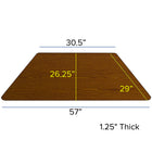 Flash Furniture Mobile 29.5"W x 57.25"L Trapezoid Oak Thermal Laminate Activity Table - Standard Height Adjustable Legs-Scratch and Stain Resistant Surface