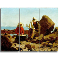 Designart Winslow Homer, The Boat Builders Canvas Art Print, (PT5018-3P)-Print